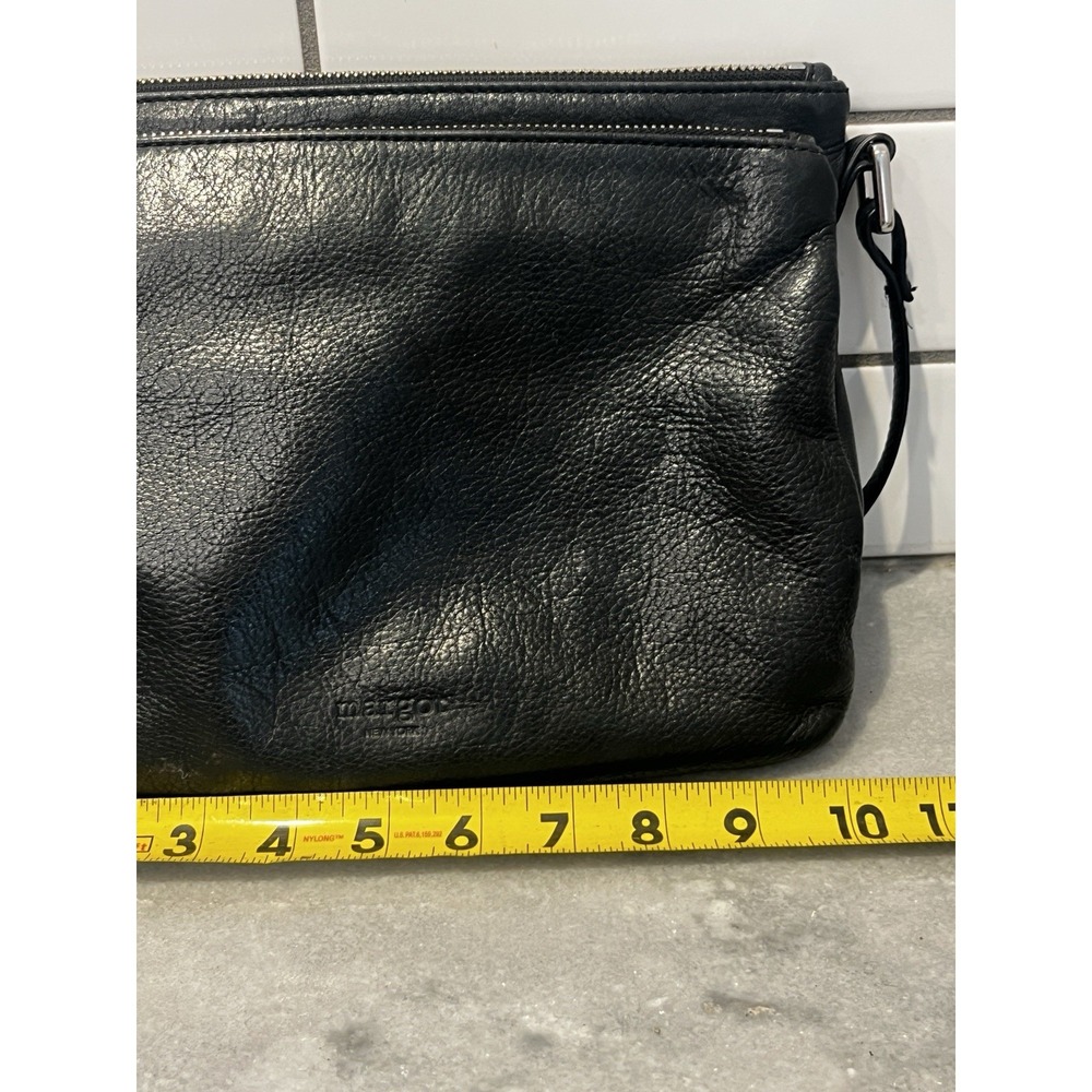 Margot New York Black Pebbled Leather Purse Y2K Crossbody Bag Classic - Picture 3 of 11